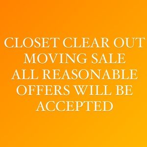 Closet clear out! Moving sale!